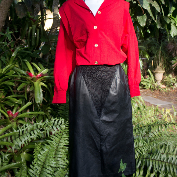 Leather Pencil Skirt - Vintage - Tiger Stripe - Picture 4 of 6